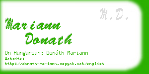 mariann donath business card