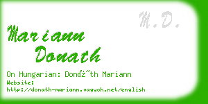 mariann donath business card